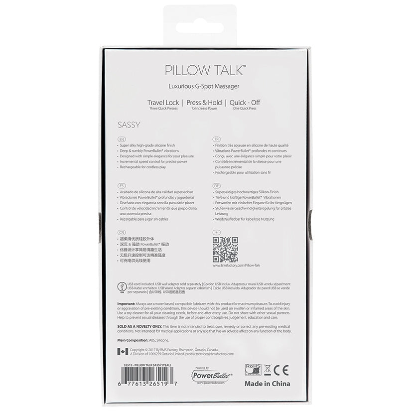 Pillow Talk Sassy G-Spot Massager-Pink 7.75