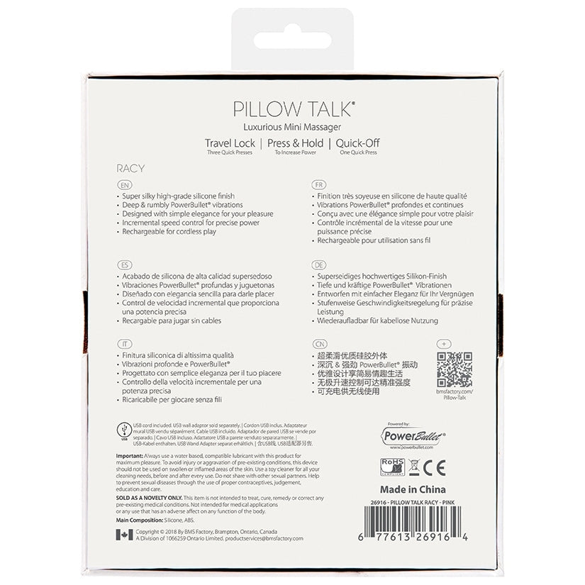 Pillow Talk Racy Mini Massager-Pink 5
