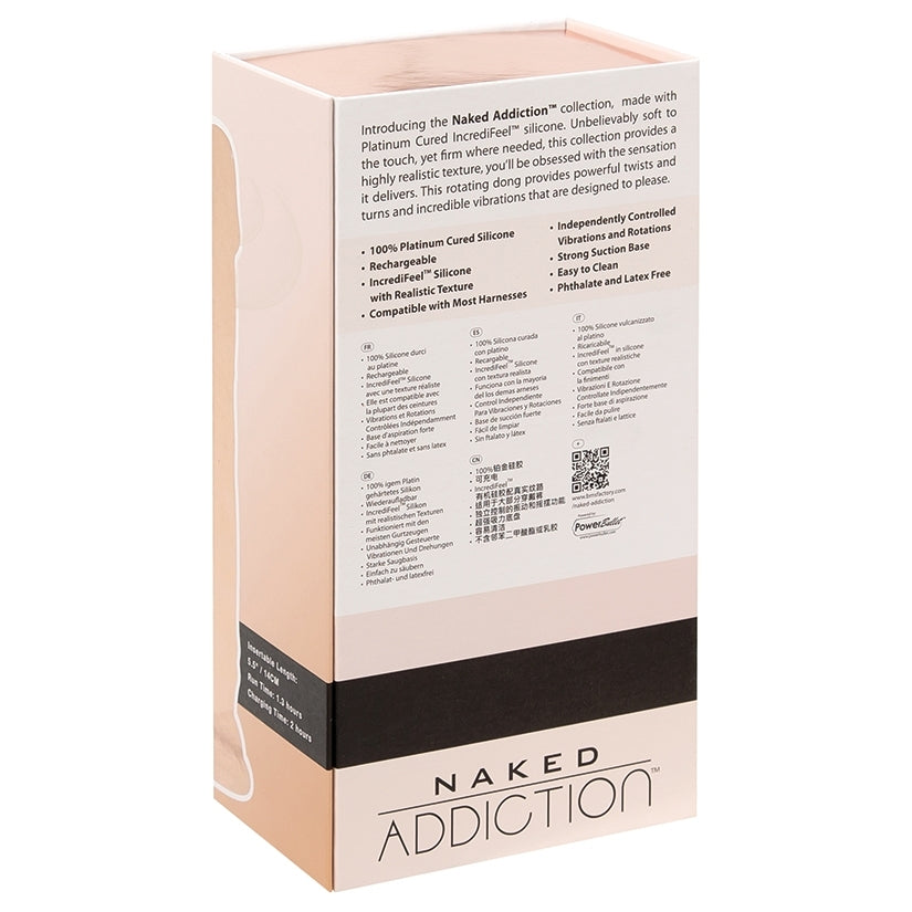 Naked Addiction Rotating & Vibrating Dong-Vanilla 8