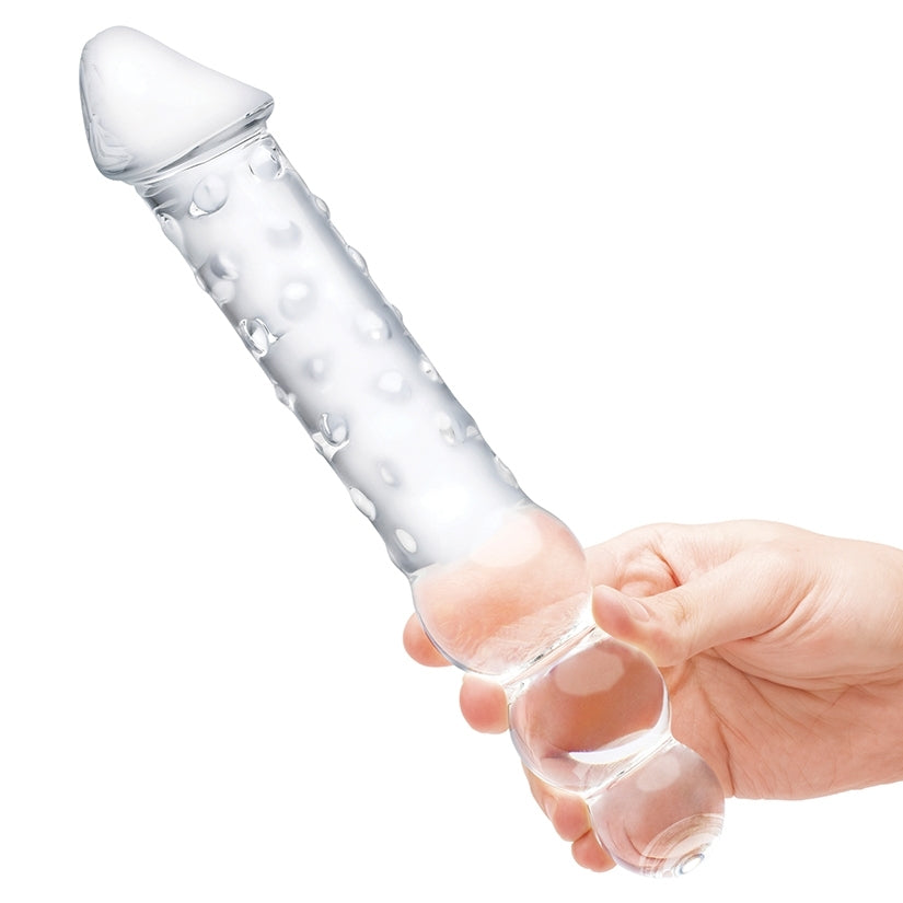Glas Double Ended Glass Dildo with Anal Beads 12