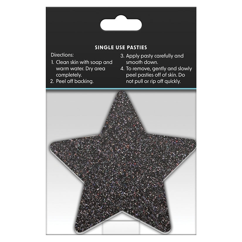 Pretty Pasties Glitter StarsBlk/Gold 2pk