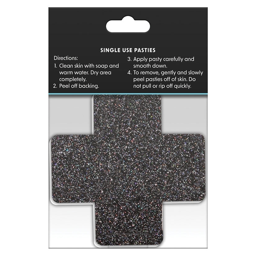Pretty Pasties Glitter CrossBlk/Gold 2pk