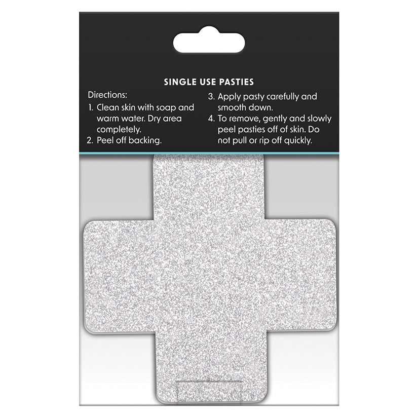 Pretty Pasties Glitter CrossRed/Silver 2pk