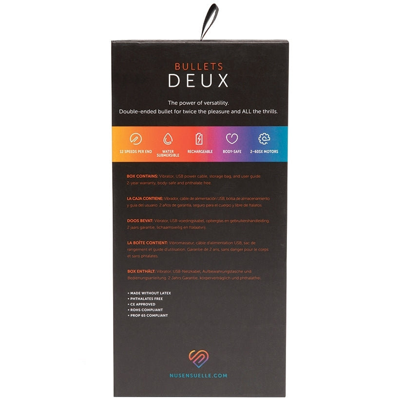 Sensuelle Double Ended Deux Bullet-Black