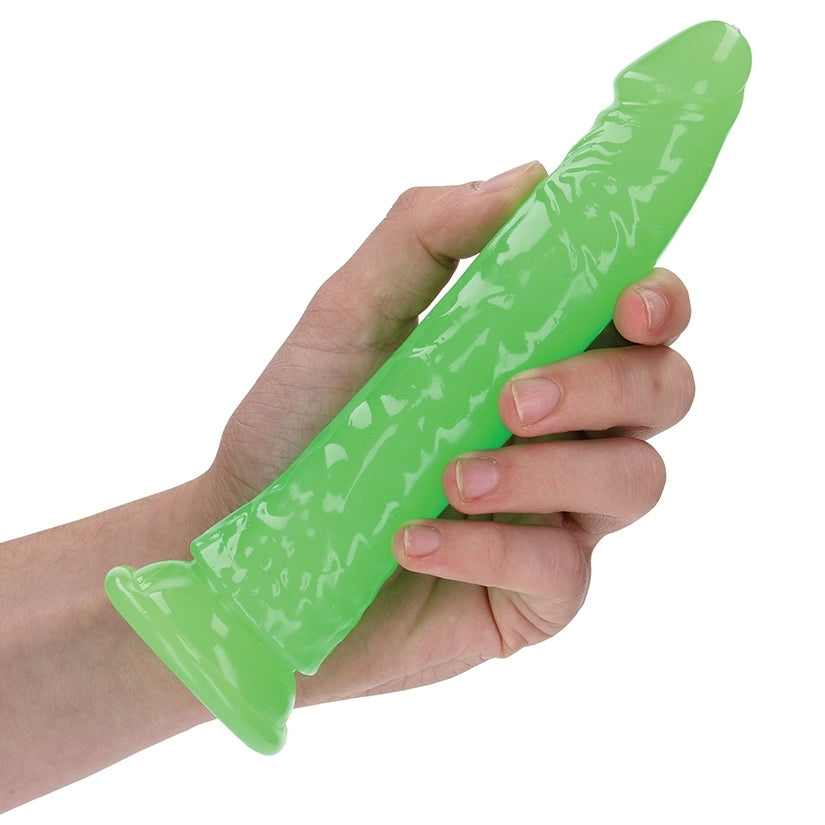 RealRock Slim Glow in the Dark Dildo-Green 7