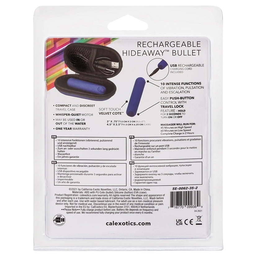 Rechargeable Hideaway Bullet-Blue