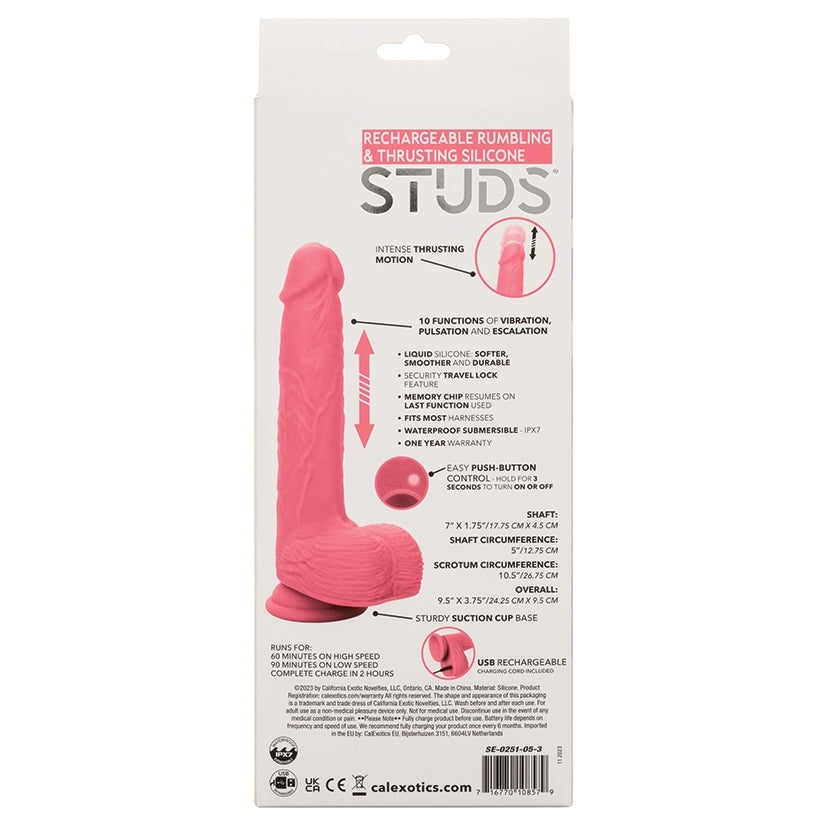 Rechargeable Rumbling & Thrusting Silicone Studs
