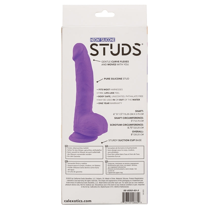 Neon Silicone Studs-Purple 6