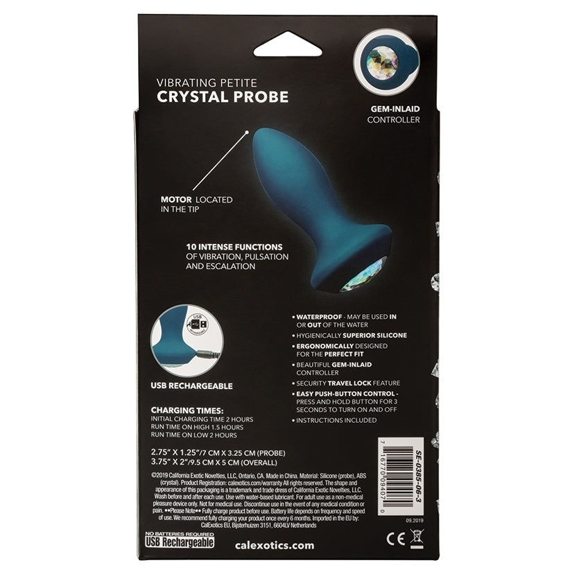 Power Gem Vibrating Petite Crystal Probe-Blue