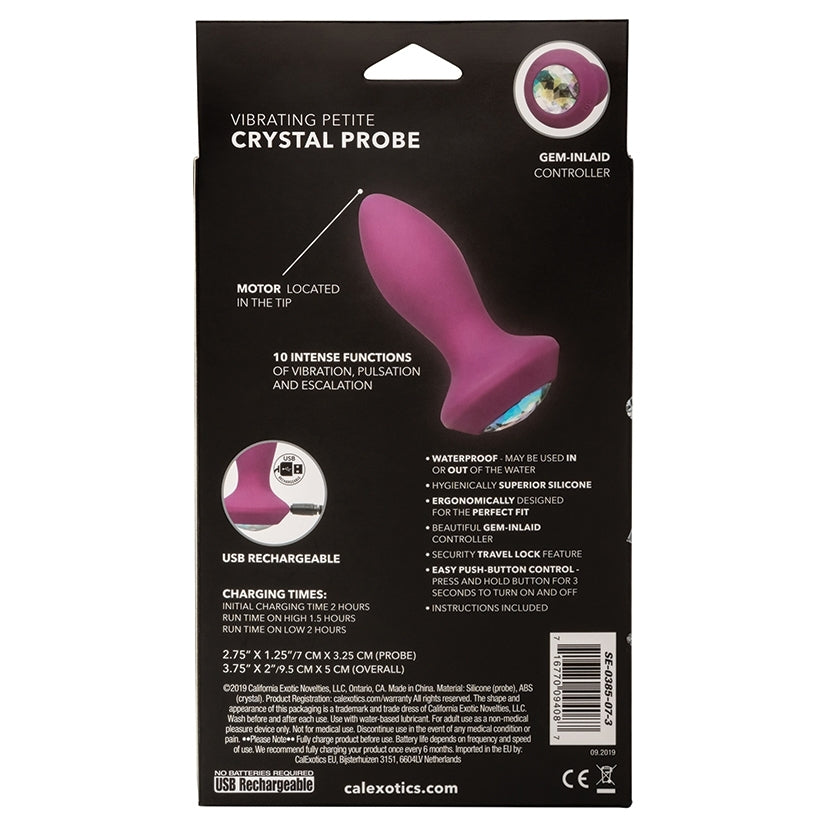 Power Gem Vibrating Petite Crystal Probe-Purple