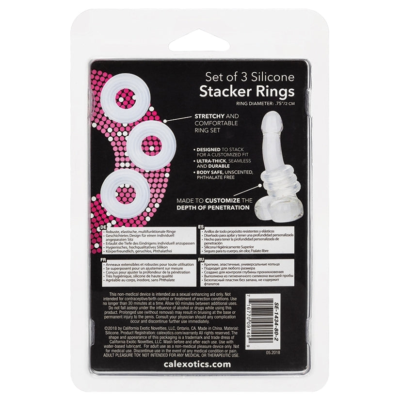 Silicone Stacker Rings-Clear 3Pk