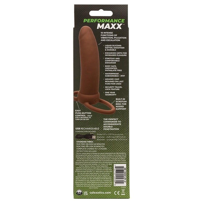 Performance Maxx Rechargeable Thick Dual Penetrator-Brown