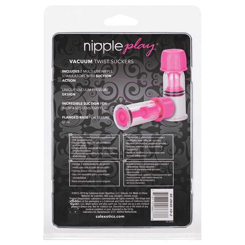 Nipple Play Vacuum Twist Suckers-Pink