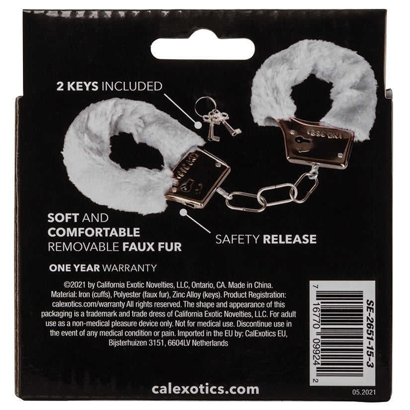 Playful Furry Cuffs-White