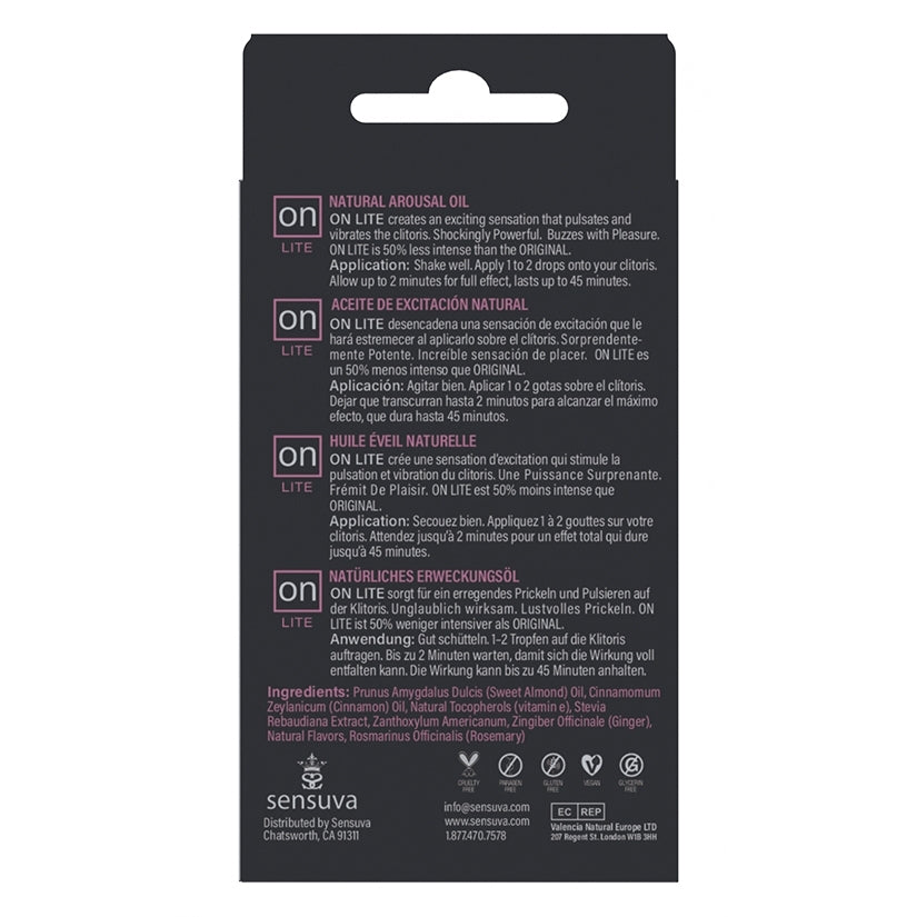 Sensuva ON Lite Arousal Oil 5ml Bottle Medium Box