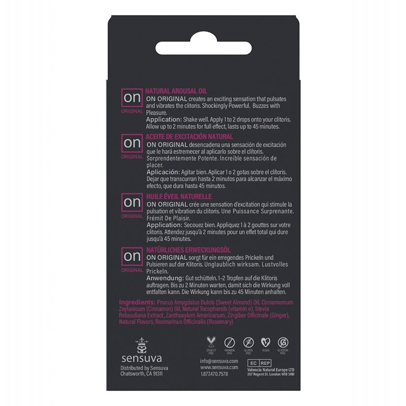 Sensuva ON Original Arousal Oil 5ml Bottle Medium Box