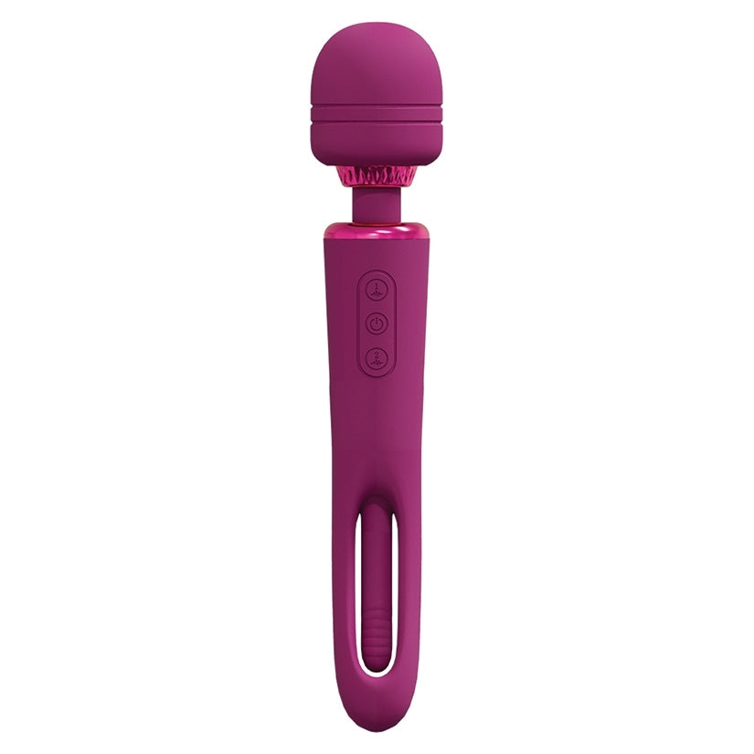 Vive Kiku Double Wand with G-Spot Flapping-Pink