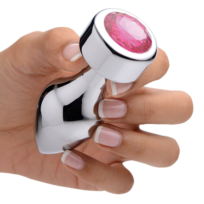 Booty Sparks Weighted Base Aluminum Plug Pink Gem-Medium