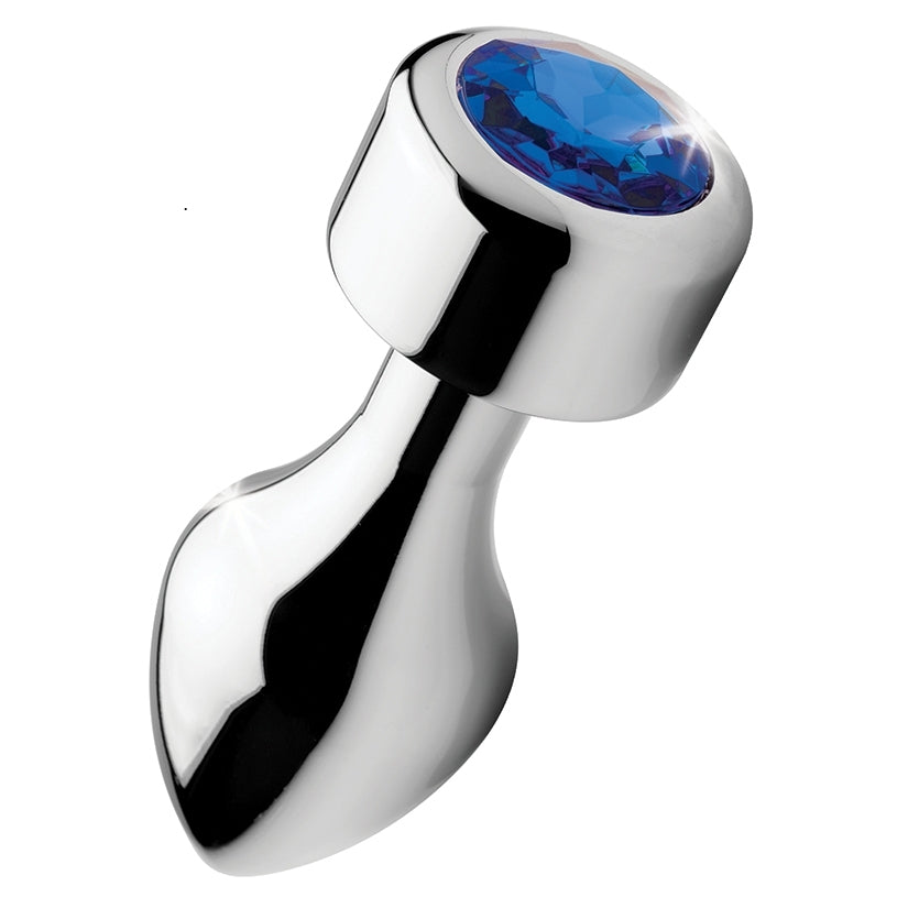 Booty Sparks Weighted Base Aluminum Plug Blue Gem-Large