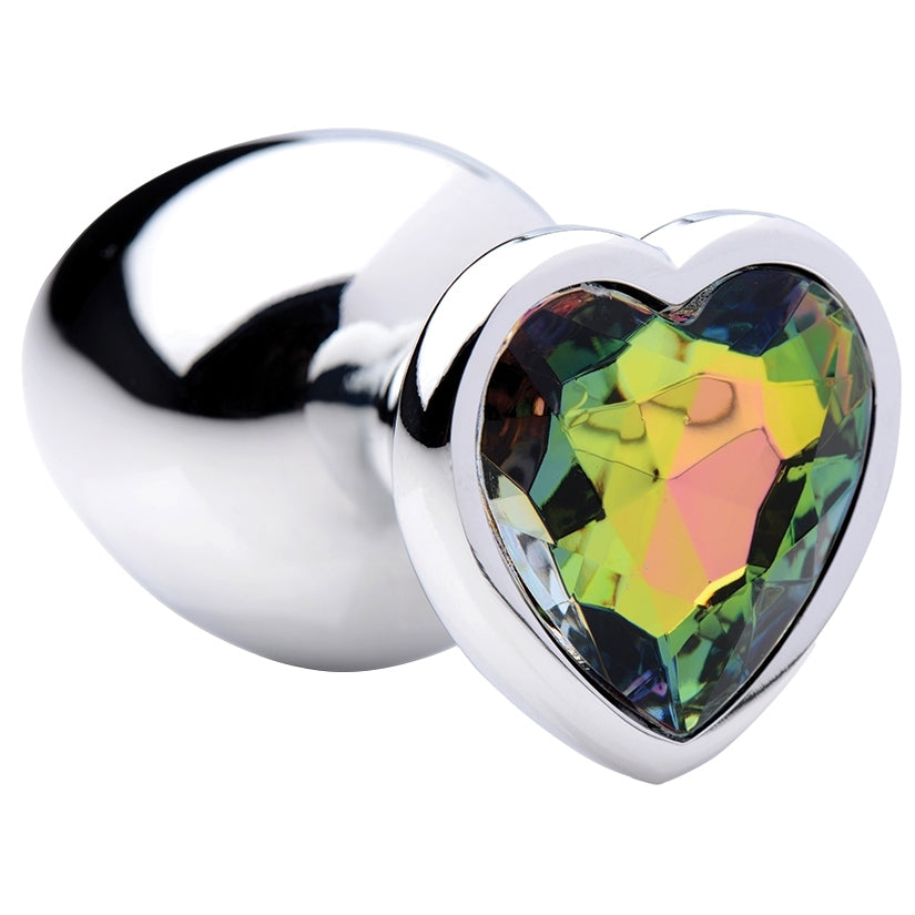 Booty Sparks Rainbow Prism Heart Anal Plug-Large