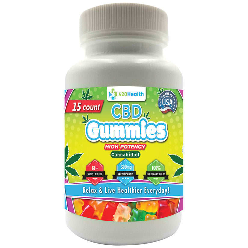 420 Health CBD Gummies 300mg 15 Count Bottle