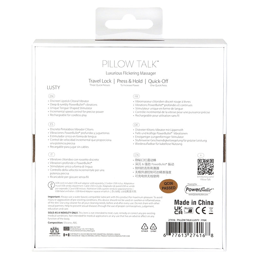 Pillow Talk Lusty Flickering Massager-Pink
