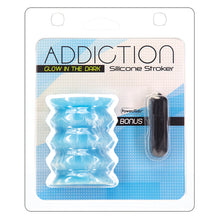 Load image into Gallery viewer, Addiction Silicone Stroker Glow in the Dark-Blue
