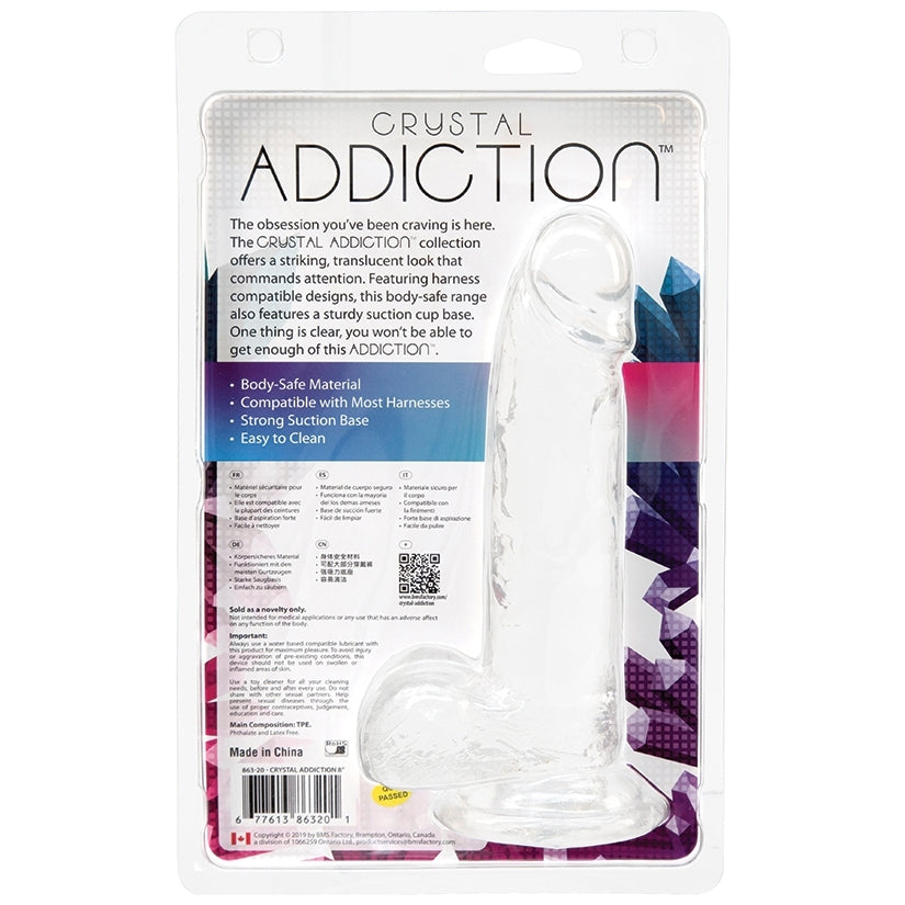 Crystal Addiction Dong W/ Balls-Clear 8