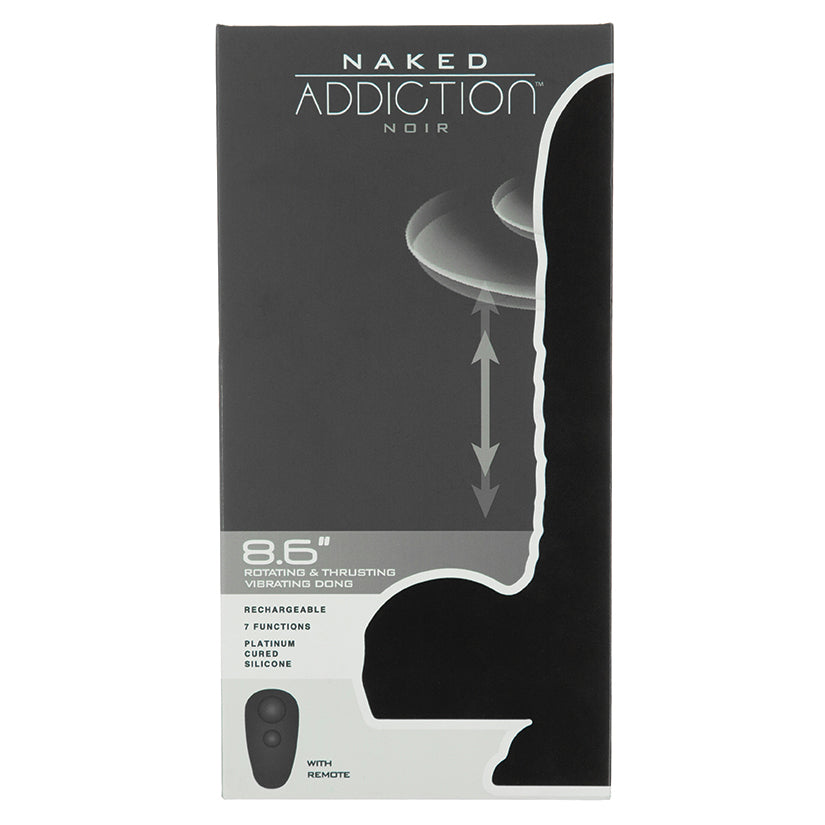 Naked Addiction Silicone Rotating & Thrusting Dildo-Noir 8.6