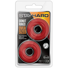 Load image into Gallery viewer, Stay Hard Donut Rings Oversized-Red 2Pk
