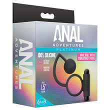 Load image into Gallery viewer, Anal Adventures Platinum Silicone Anal Ball with Vibrating C-Ring Black
