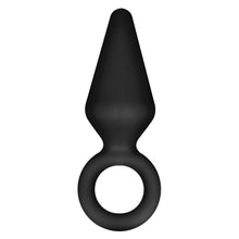 Load image into Gallery viewer, Anal Adventures Platinum Silicone Loop Plug Small Black
