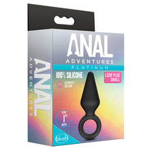 Load image into Gallery viewer, Anal Adventures Platinum Silicone Loop Plug Small Black
