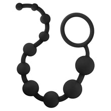 Load image into Gallery viewer, Anal Adventures Platinum Silicone 10 Anal  Beads Black
