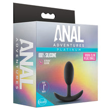 Load image into Gallery viewer, Anal Adventures Platinum Silicone Vibra Slim Plug-Small Black
