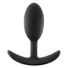 Load image into Gallery viewer, Anal Adventures Platinum Silicone Vibra Slim Plug -Medium Black
