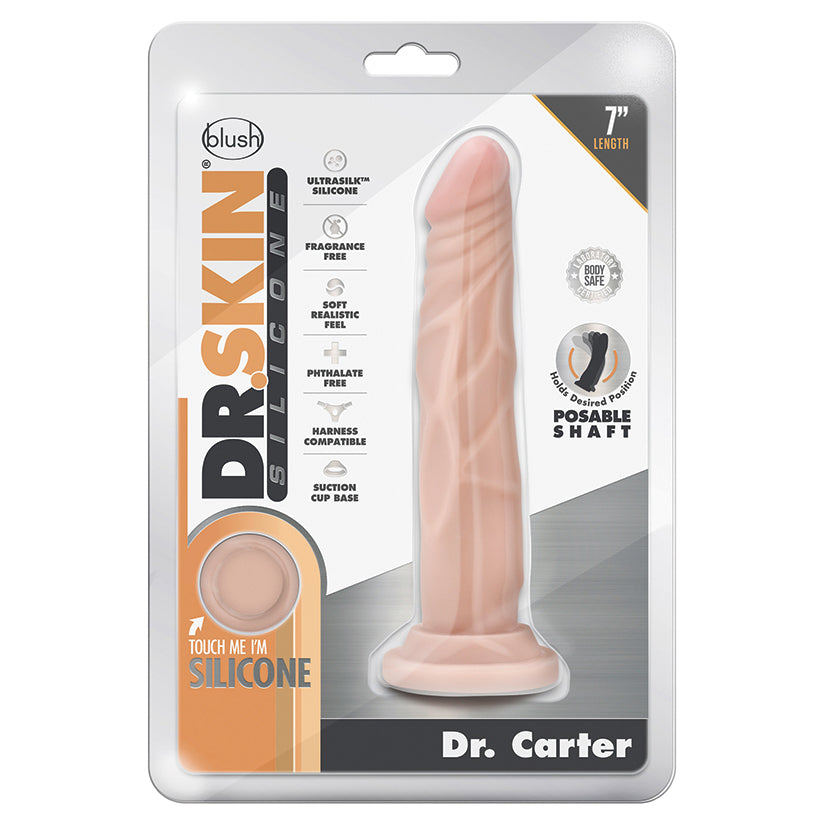 Dr. Skin Silicone Dong with Suction Cup-Dr. Carter Vanilla 7