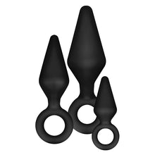 Load image into Gallery viewer, Anal Adventures Platinum Silicone Loop Plug Kit Black
