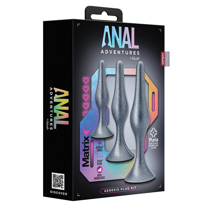 Anal Adventures Matrix Genesis Plug Kit-Silver