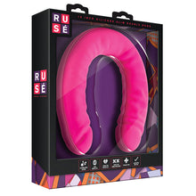 Load image into Gallery viewer, Ruse Silicone Slim Double Dong-Hot Pink 18
