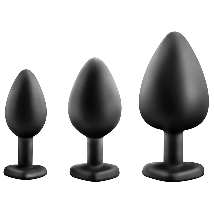 Luxe Bling Plugs Training Kit-Black With Rainbow Gems