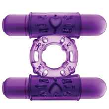 Load image into Gallery viewer, Play With Me Dual Vibrating Cockring-Purple
