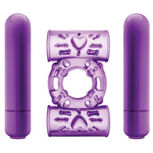 Load image into Gallery viewer, Play With Me Dual Vibrating Cockring-Purple
