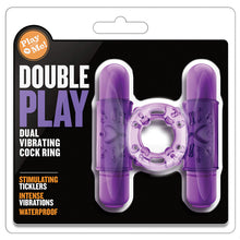 Load image into Gallery viewer, Play With Me Dual Vibrating Cockring-Purple
