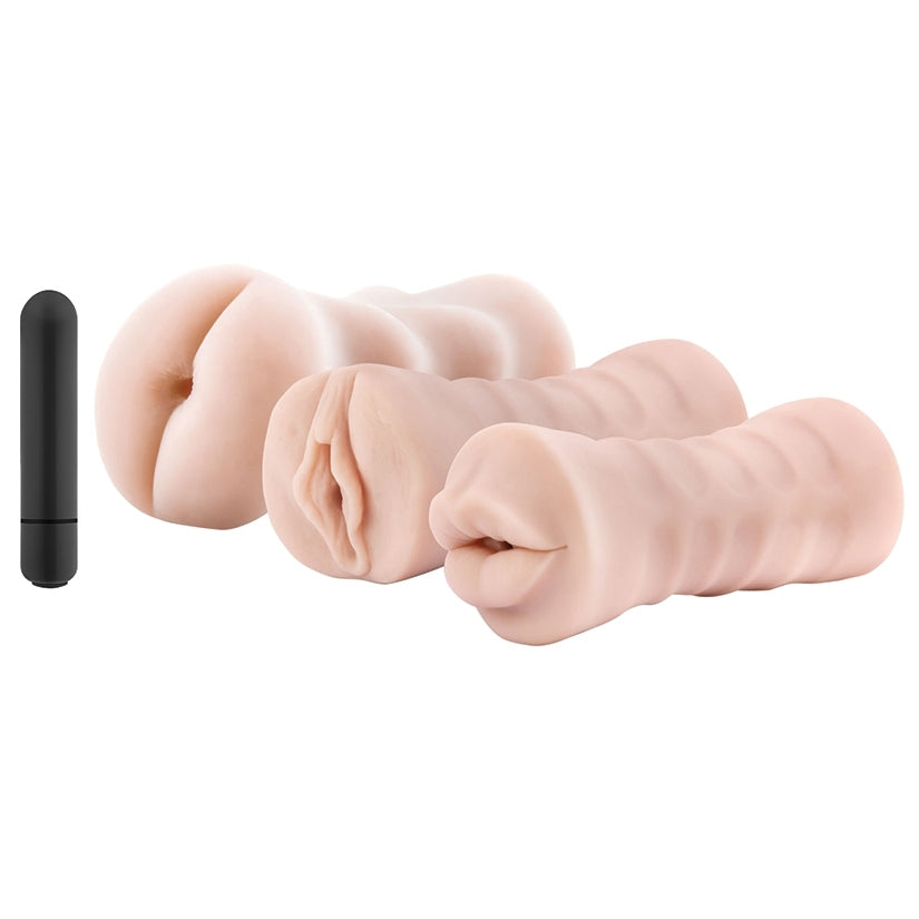 M for Men Soft and Wet Self-Lubricating Vibrating 3-Pack