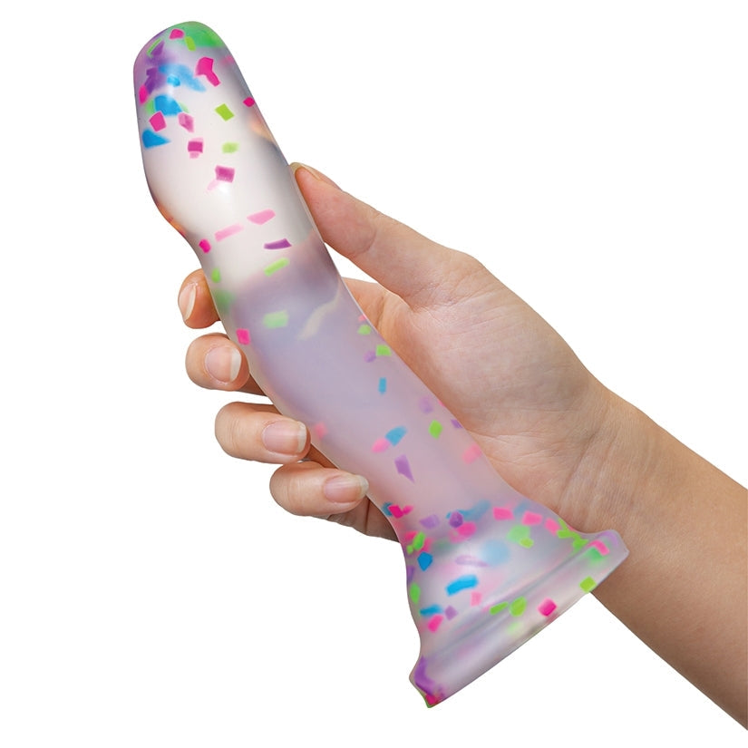 Neo Elite Glow in the Dark Hanky Panky Dildo-Confetti