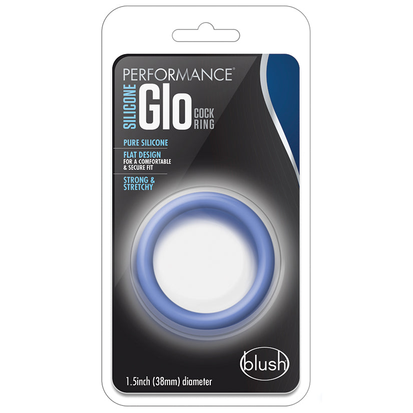 Performance Silicone Glo Cock Ring-Blue Glow