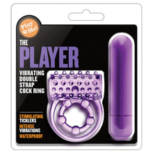 Load image into Gallery viewer, Play With Me Vibrating Double Strap Cockring-Purple
