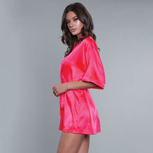 Load image into Gallery viewer, BeWicked Satin Robe-Hot Pink X-Large-Hanging
