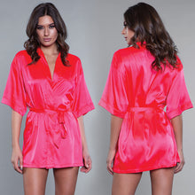 Load image into Gallery viewer, BeWicked Satin Robe-Hot Pink X-Large-Hanging
